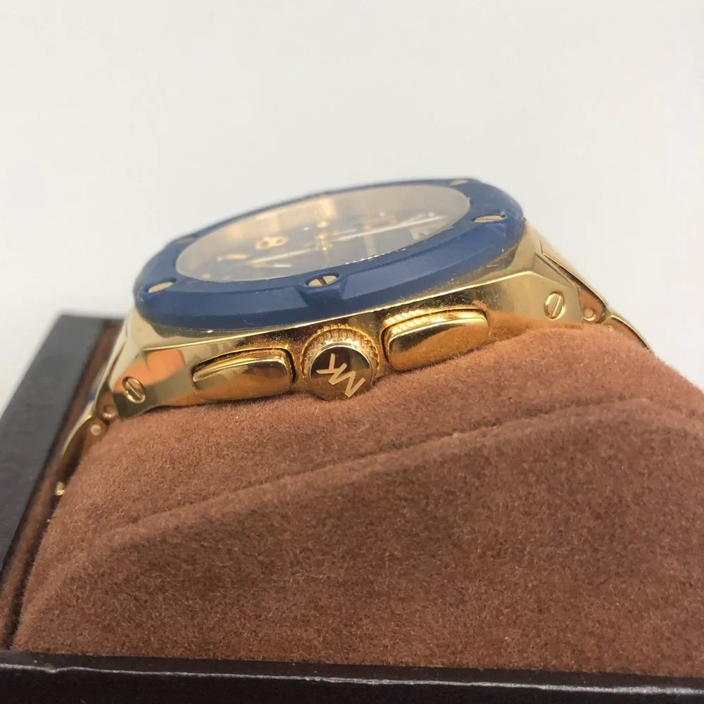 Michael kors gold and blue watch